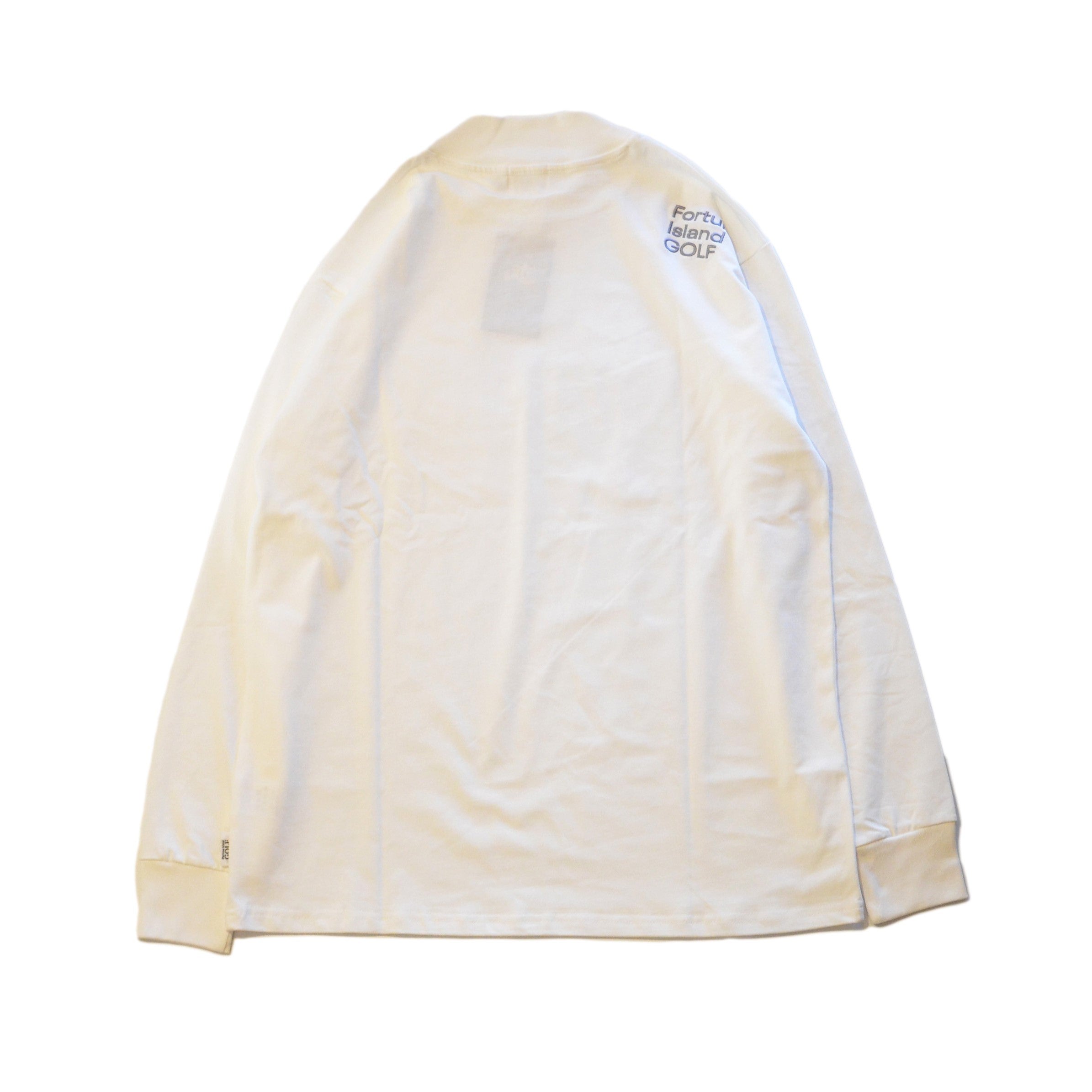 ORIGINAL LOGO MOCK NECK L/S White