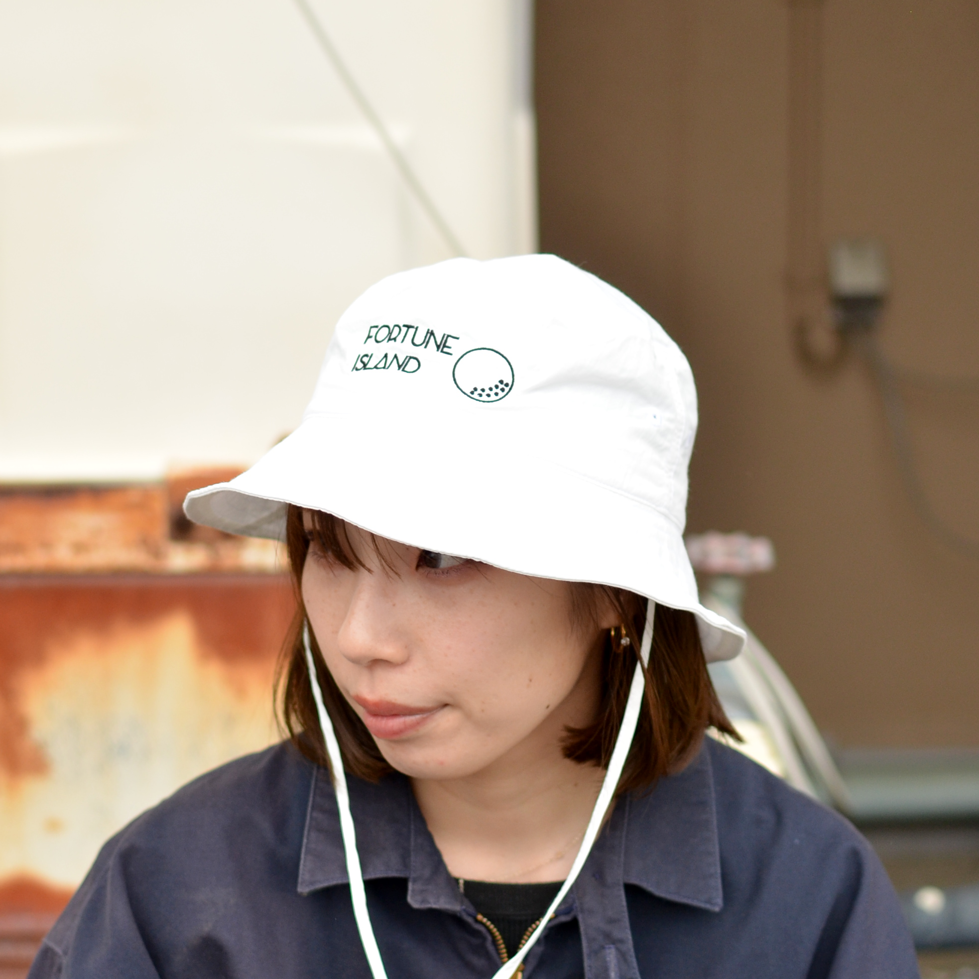 "Fortune Island"LOGO HAT White