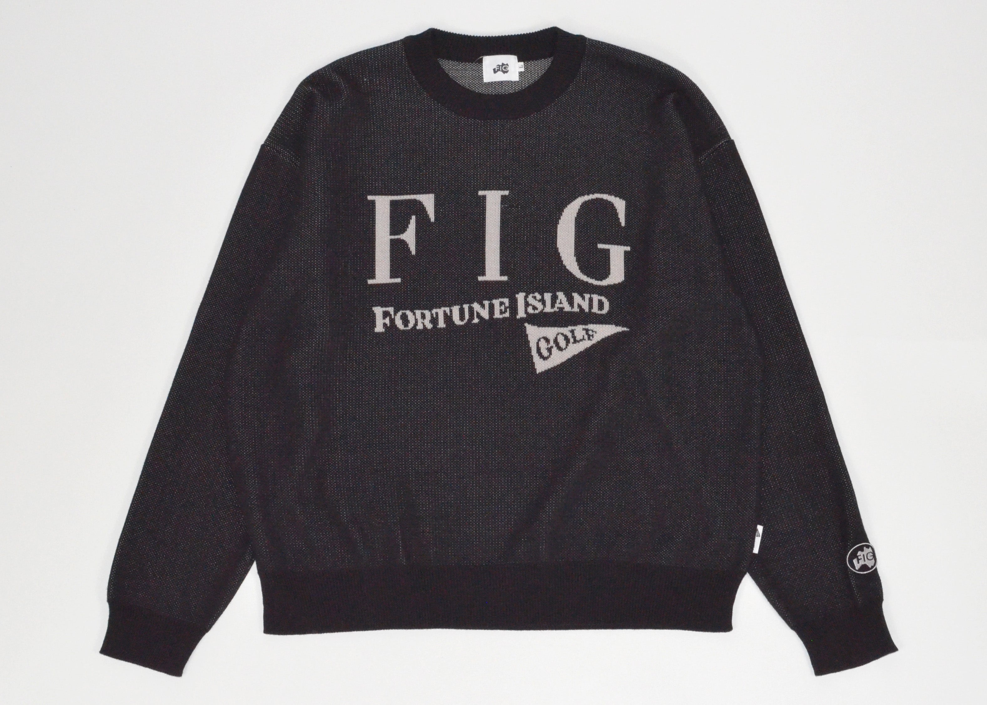 Jacquard FIG Logo Knit　BLACK