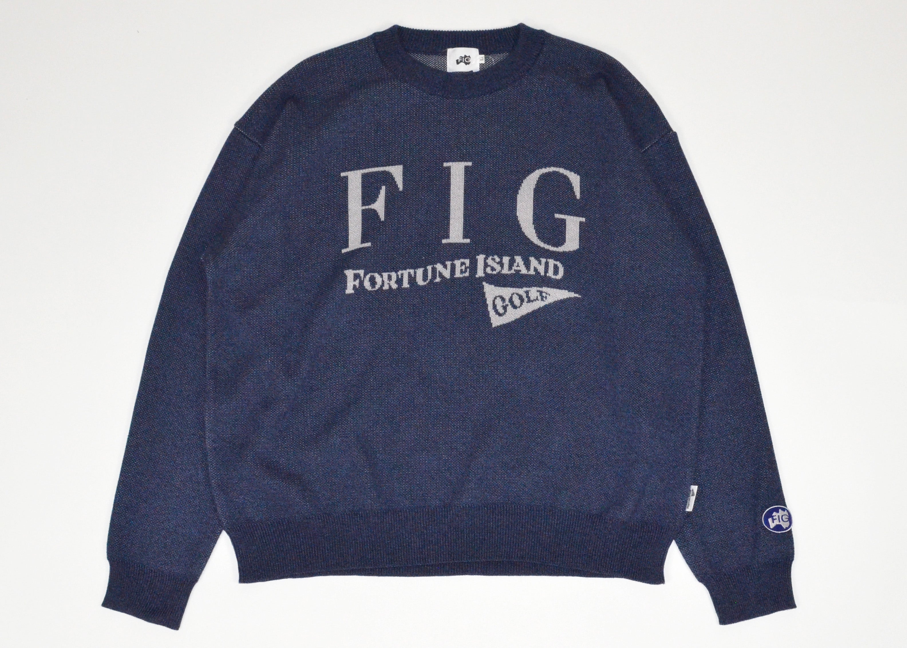 Jacquard FIG Logo Knit Navy