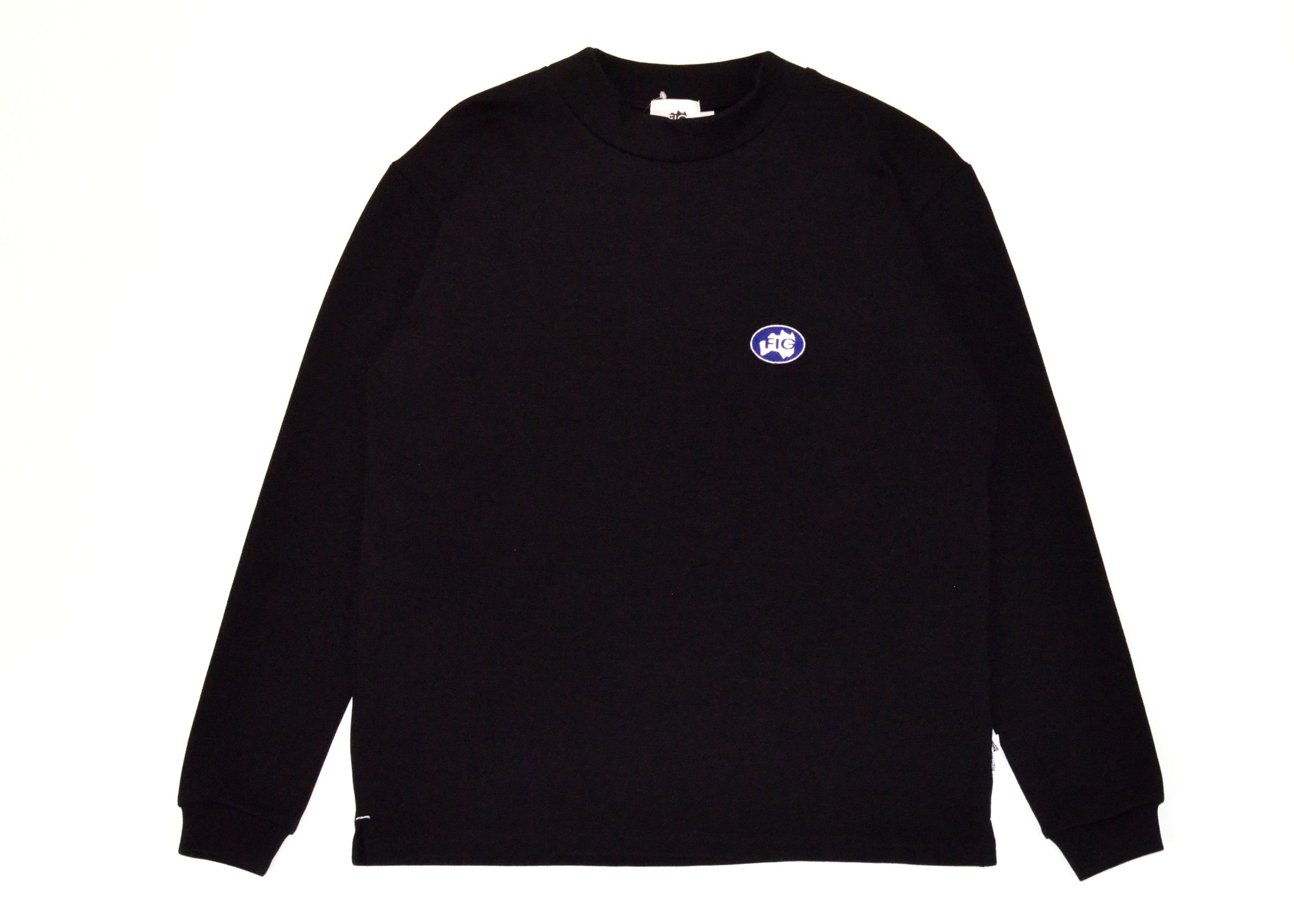 Outline logo Mock Neck L/S Tee BLACK