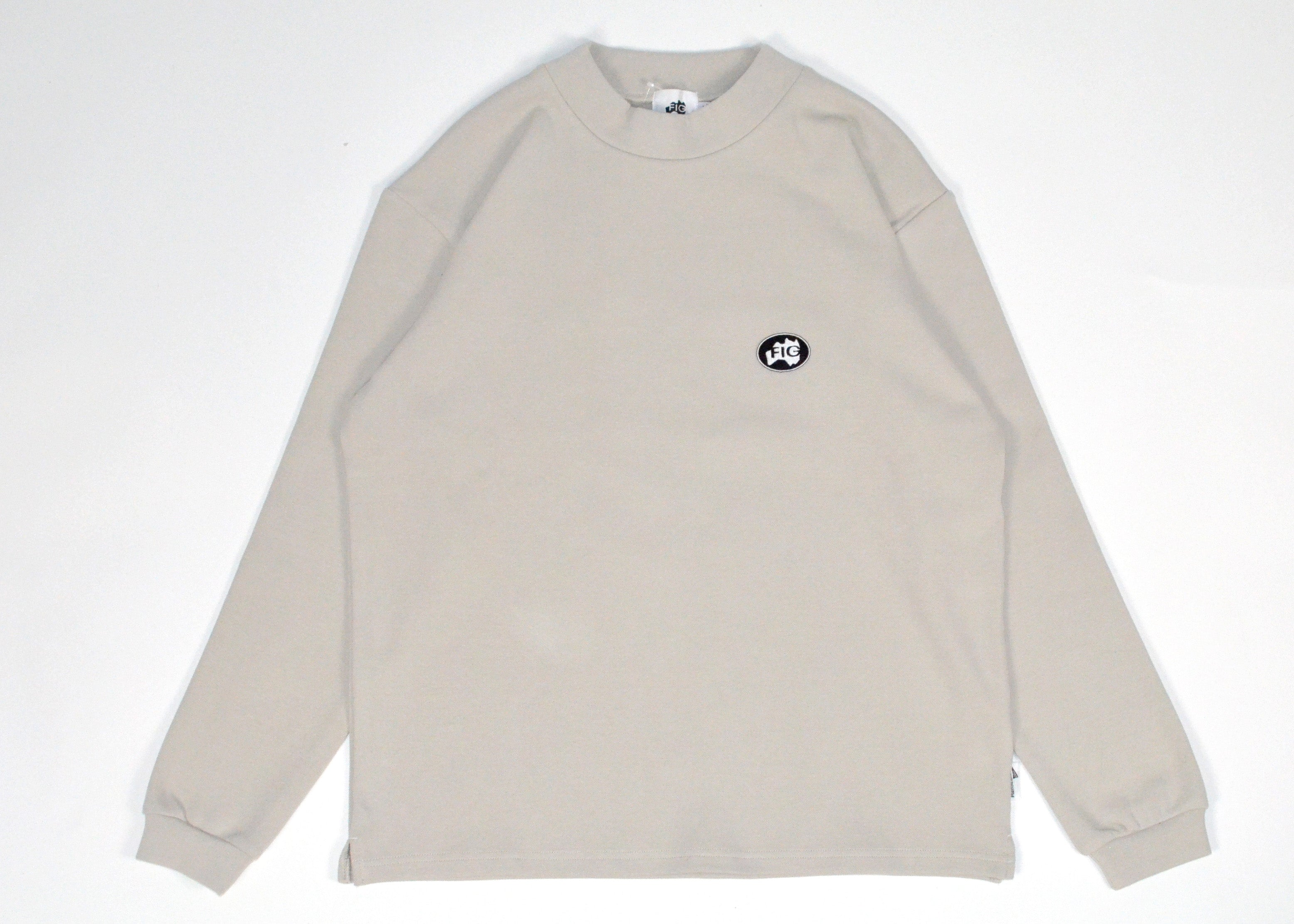 Outline logo Mock Neck L/S Tee Gray