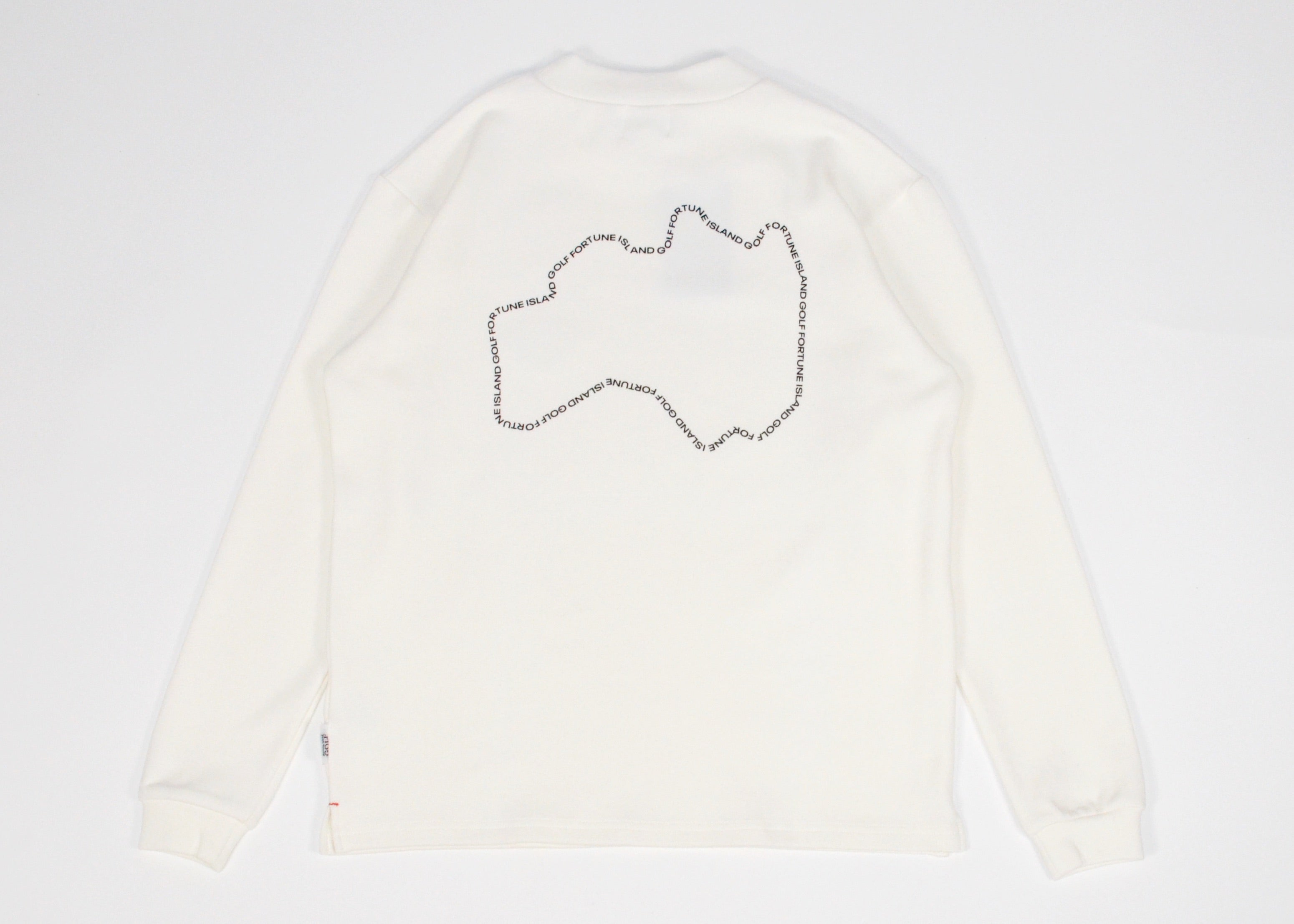 Outline logo Mock Neck L/S Tee White