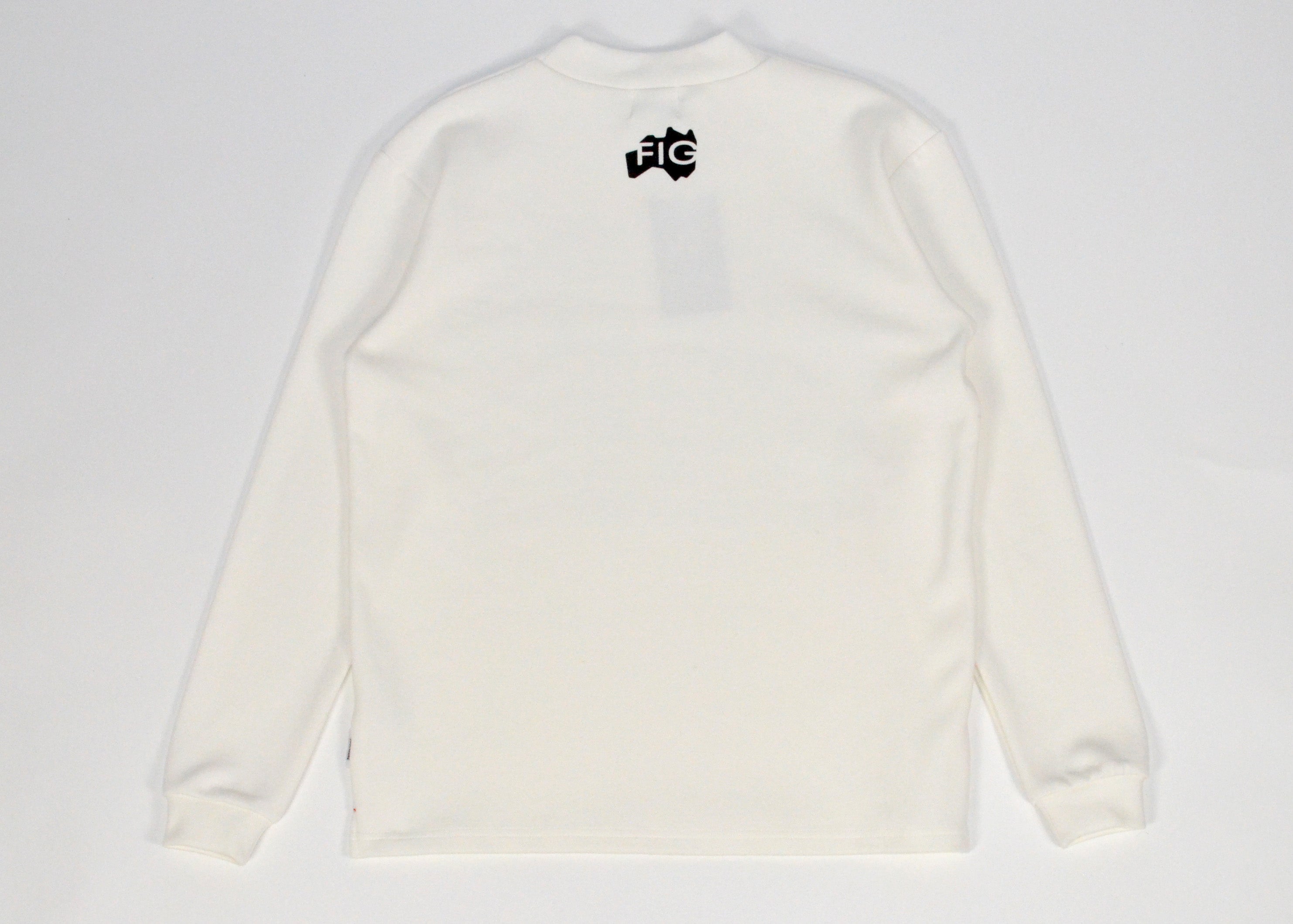 Logo Mock Neck L/S Tee White