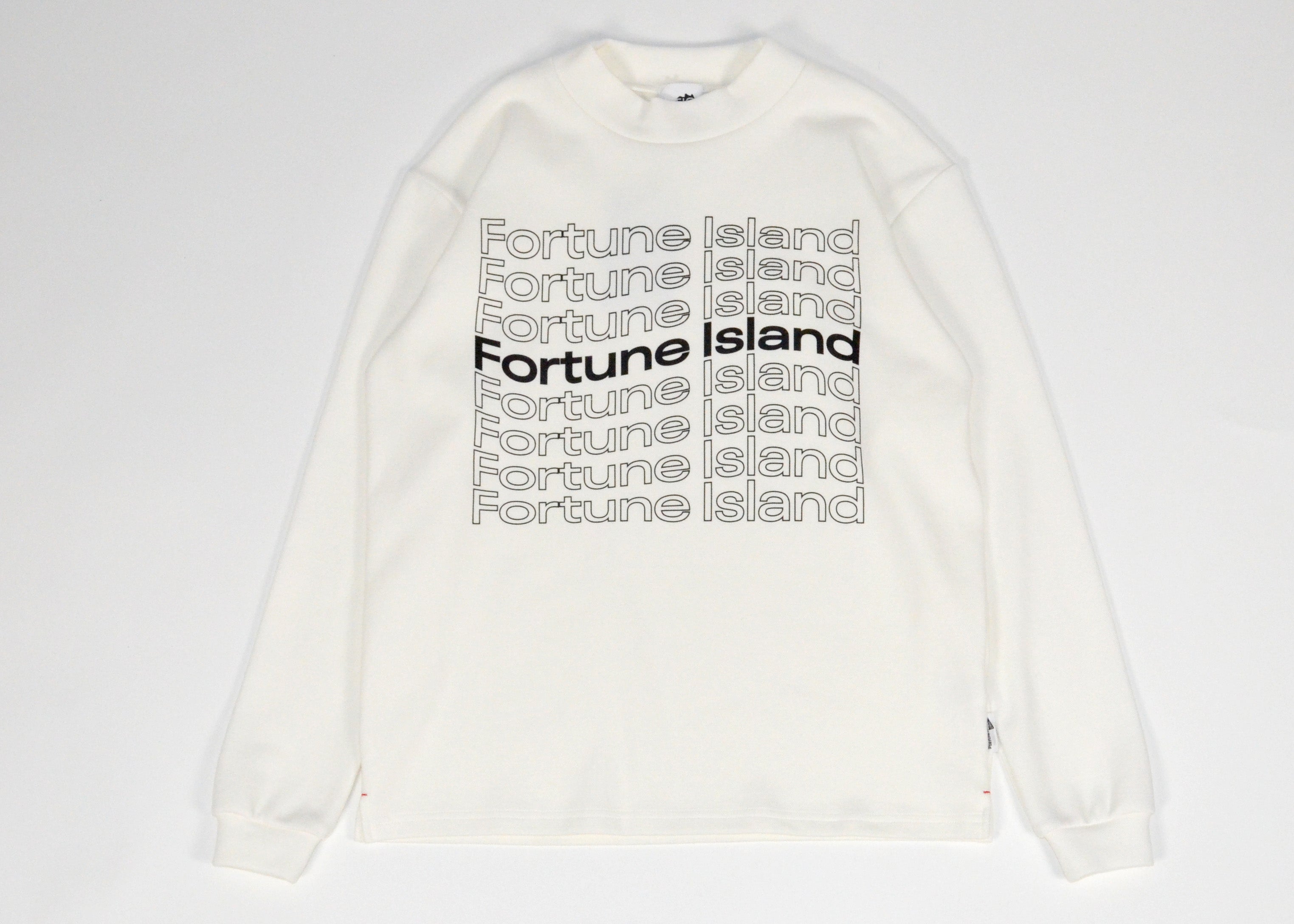 Logo Mock Neck L/S Tee White