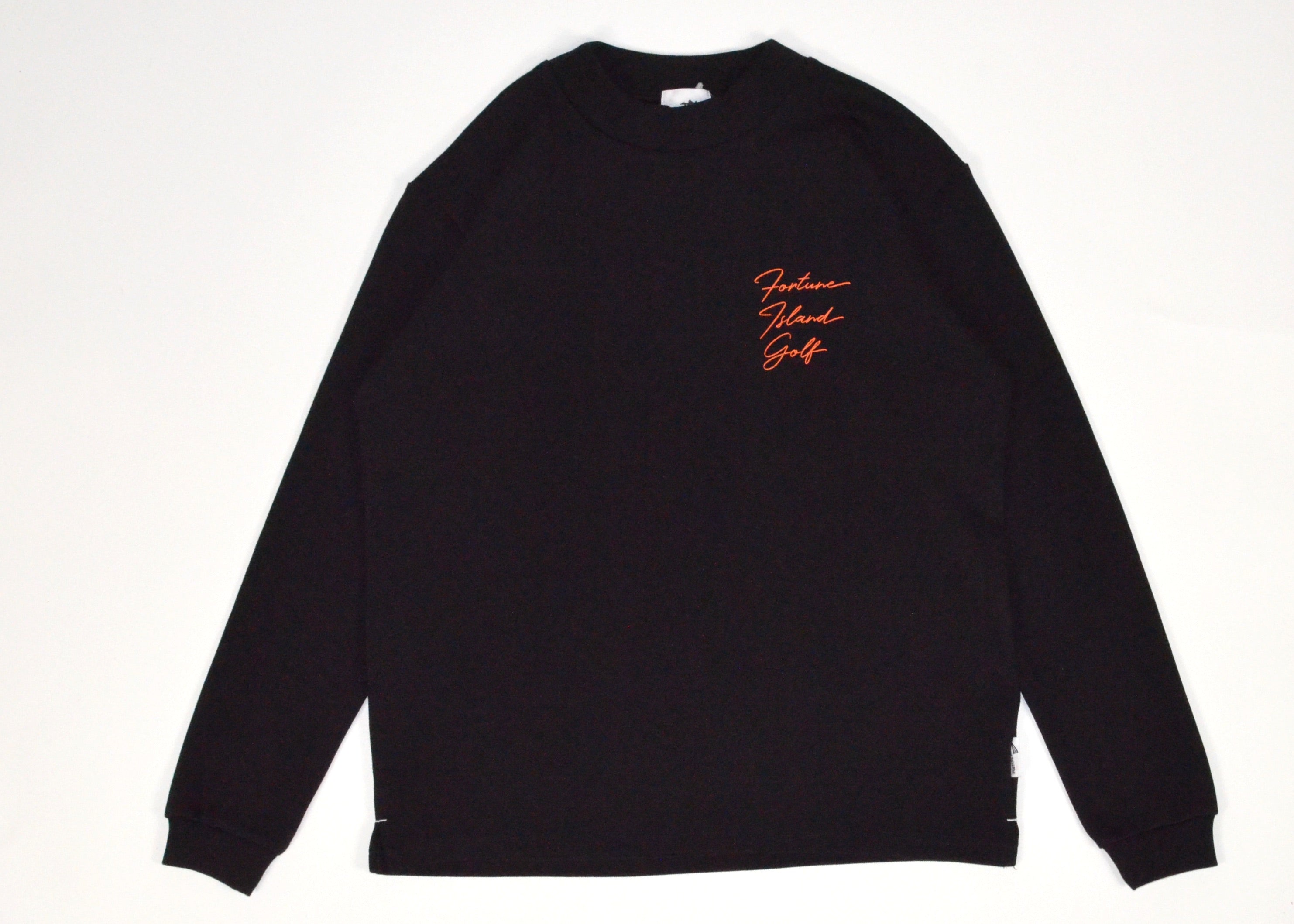 Script Mock Neck L/S Tee BLACK