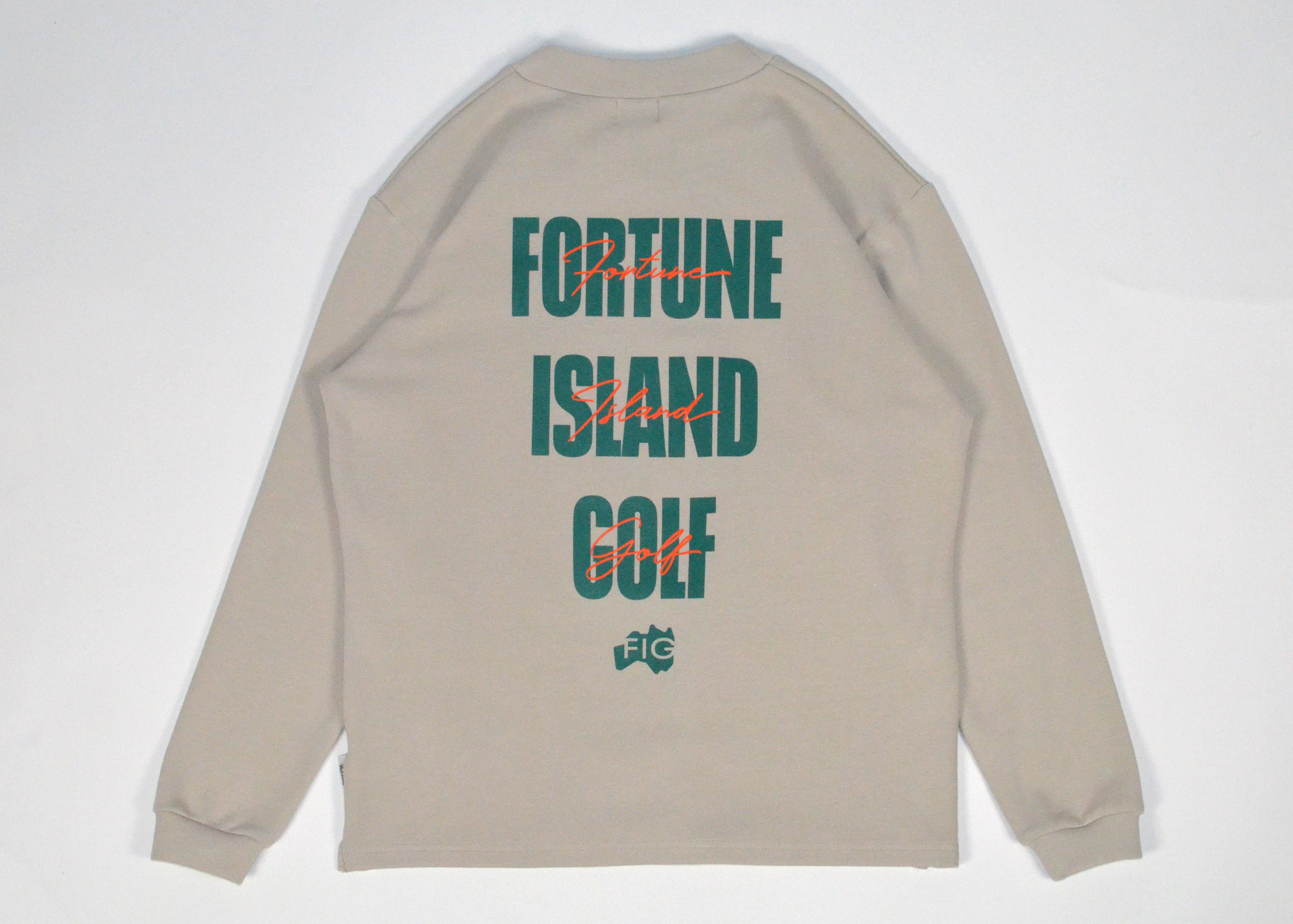 Script Mock Neck L/S Tee Gray