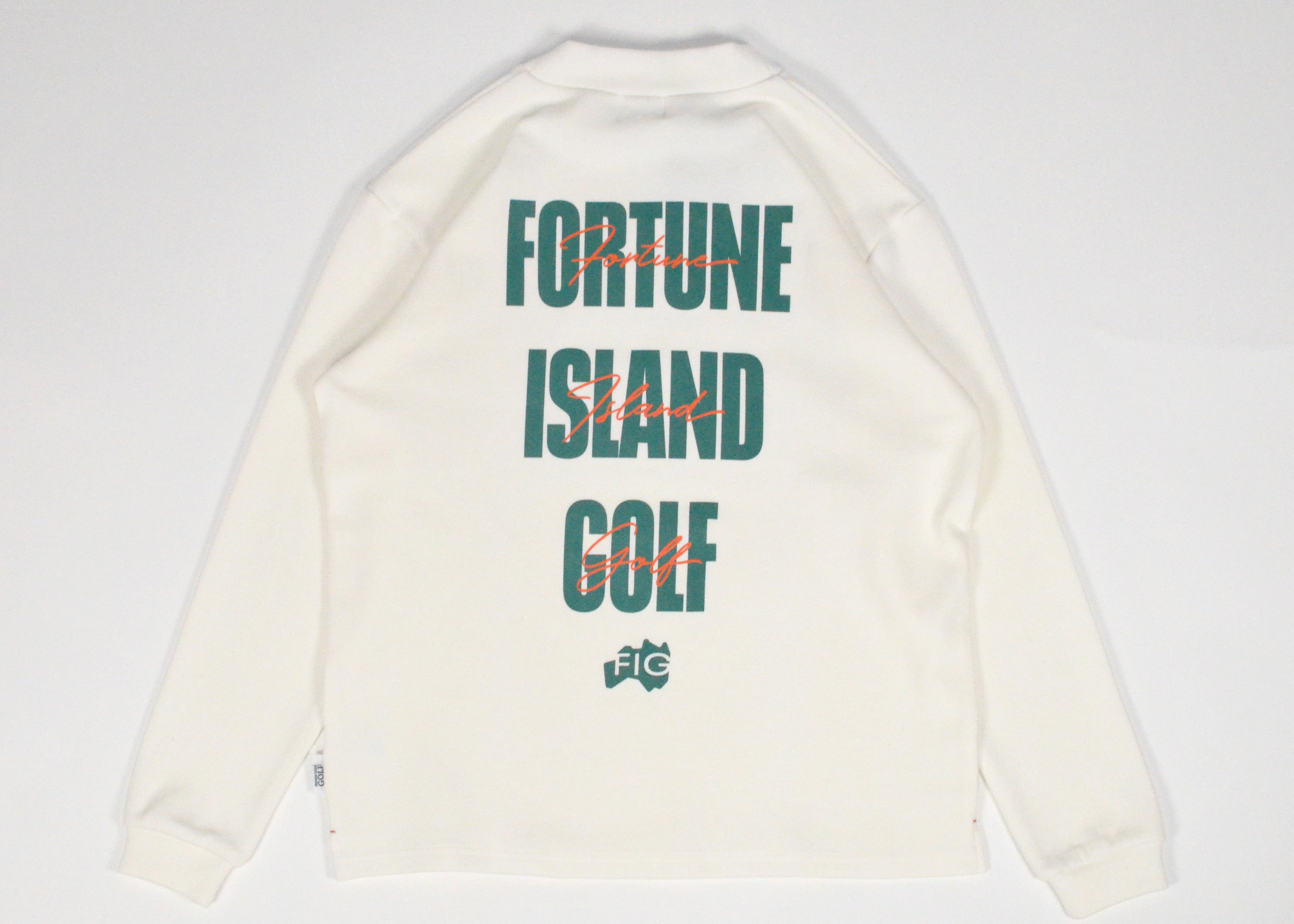 Script Mock Neck L/S Tee White