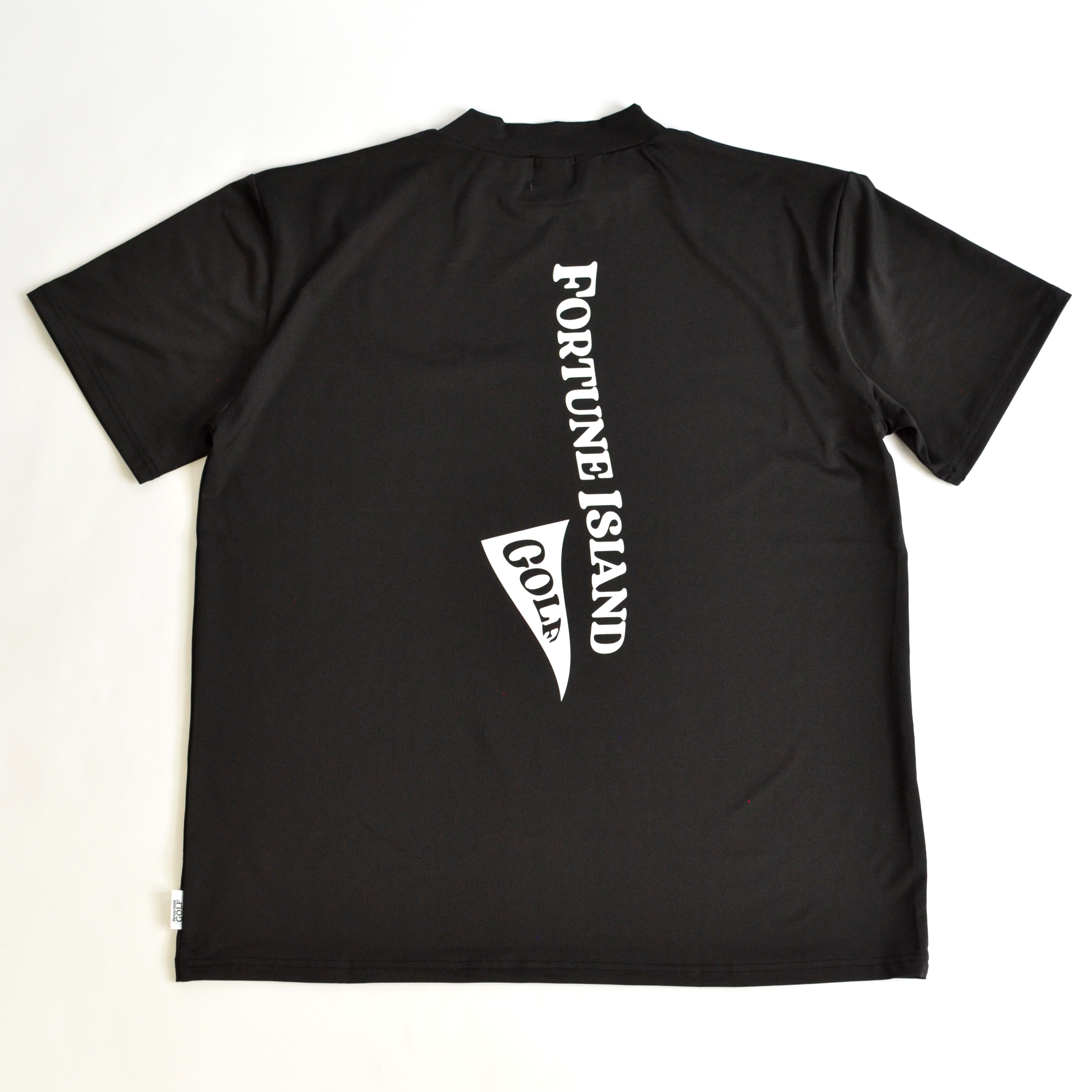 flag short sleeve Mock Neck S/S Tee Black