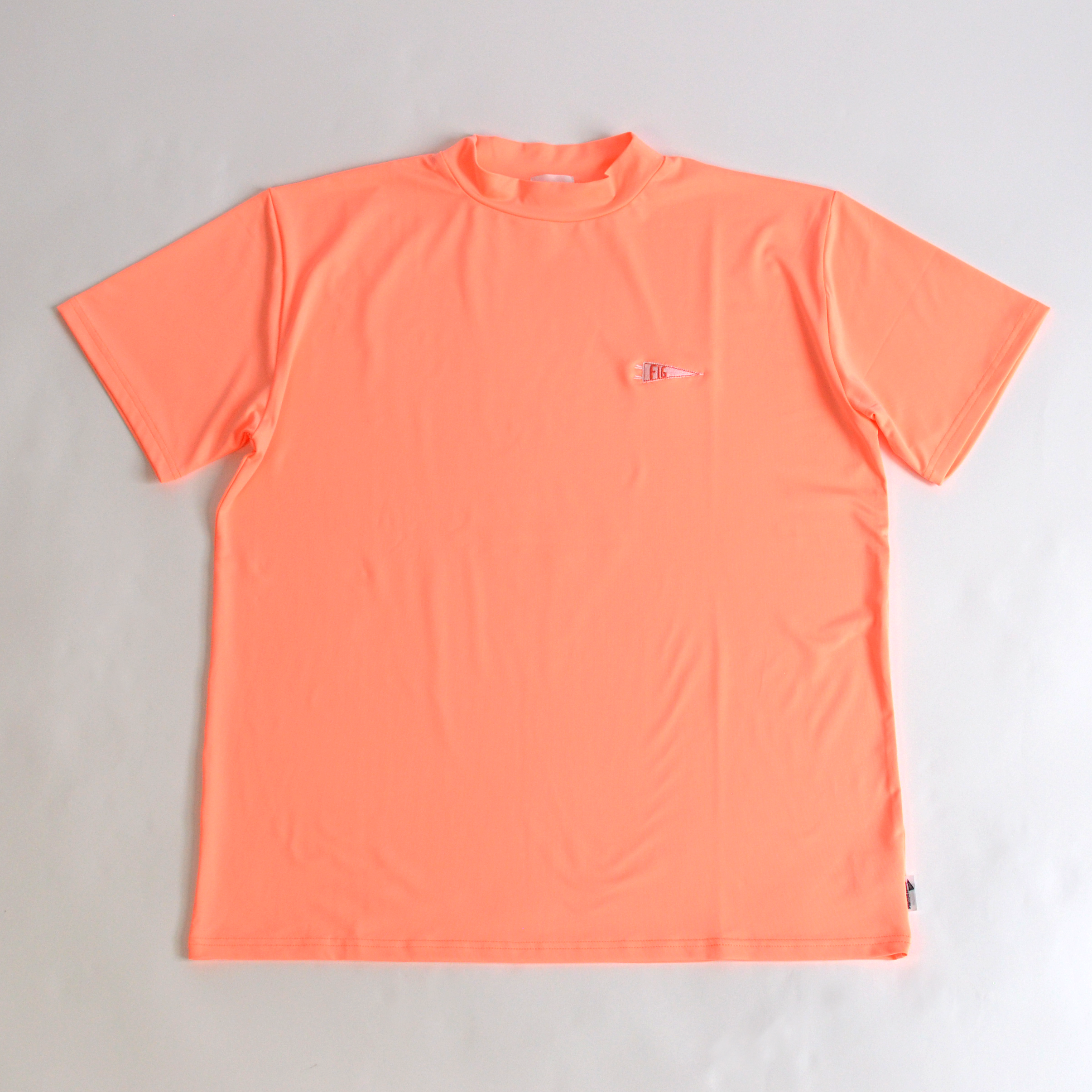 flag short sleeve Mock Neck S/S Tee Pink