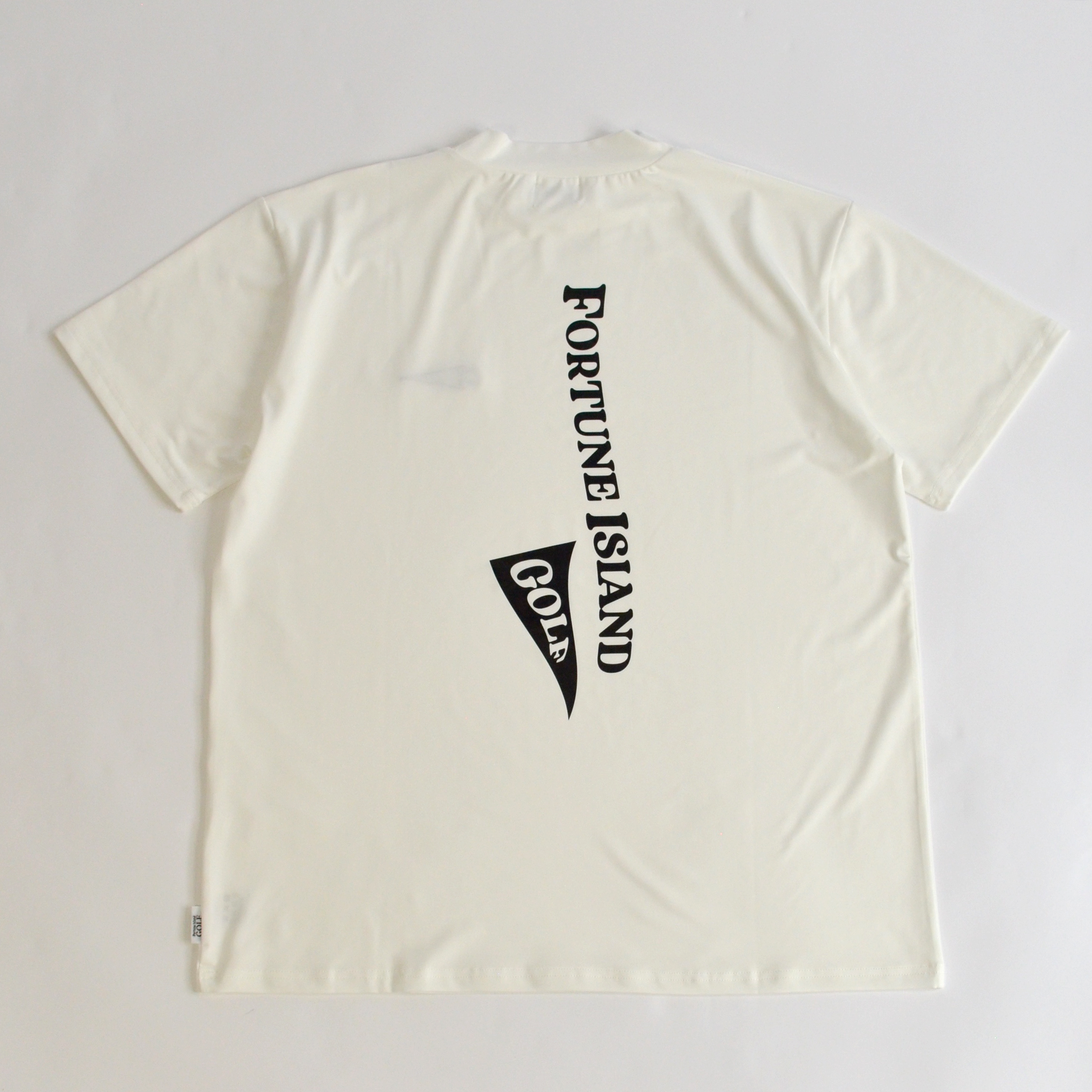 flag short sleeve Mock Neck S/S Tee White