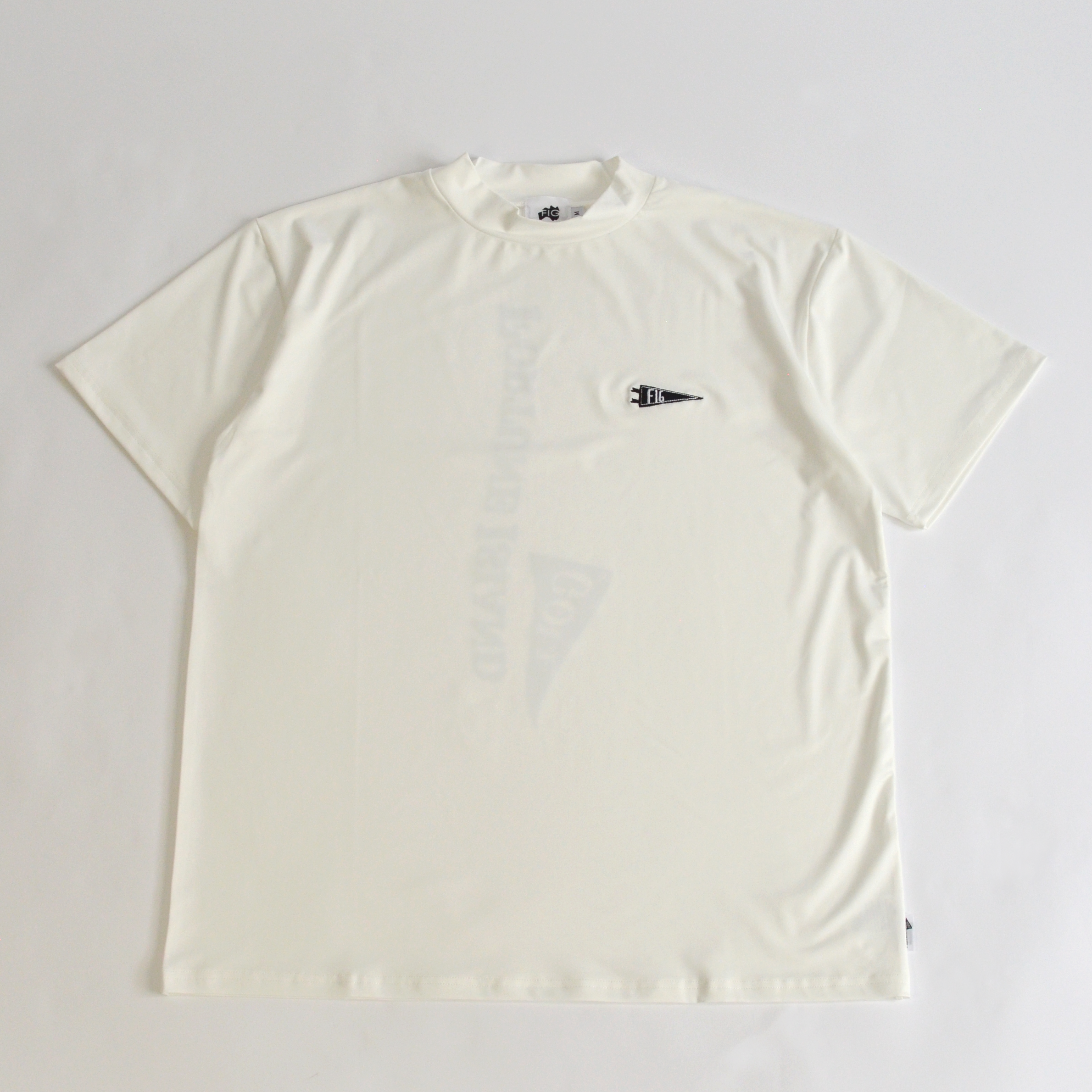 flag short sleeve Mock Neck S/S Tee White